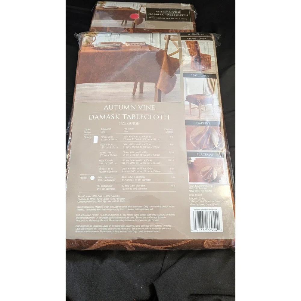 LOT OF 2 Fabric Tablecloth 60